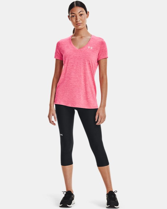 T-shirt col V UA Tech™ Twist pour femme, Pink, pdpMainDesktop image number 2